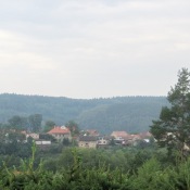 Pohled na Kácov ze cvičáku